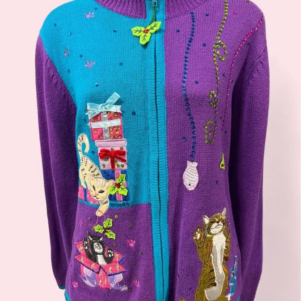 super amazing ugly christmas sweater CATSSS!